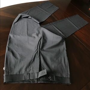 Gray Elie Tahari 31W unhemmed Plain Front Pants